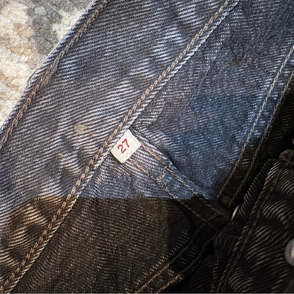 Levi’s Black High Rise Button Fly Distressed Jeans Size 27 Cotton - Picture 6 of 12